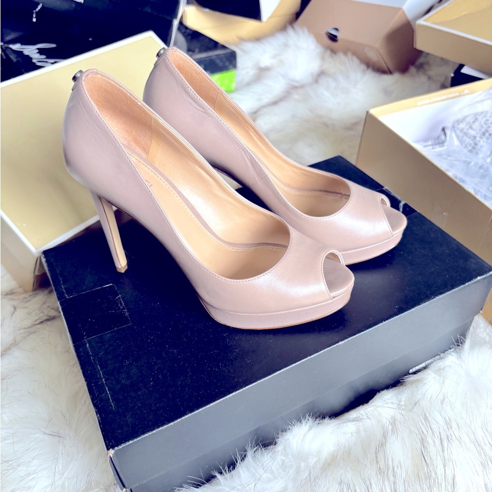 🦋MICHEAL MICHEAL KORS ERICA PEEP TOE PLATFORM BEAUTIES REAL LEATHER BUTTERY SOFT - Picture 6 of 11
